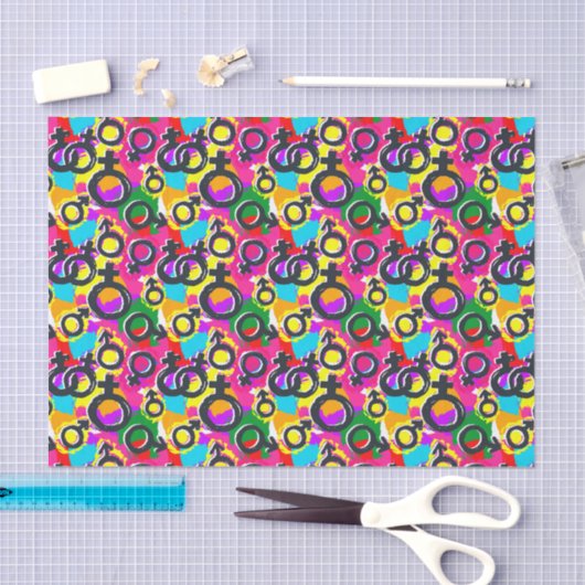 Gay Pride Gender Neon Pattern Tissuepapier (Craft)