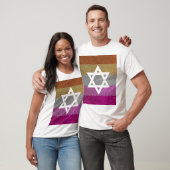 Gay Pride Glitter Lesbisch Joods Star of David T-shirt (Unisex)