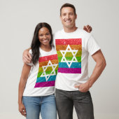 Gay Pride Glitter LGBTQIA Joodse ster van David T-shirt (Unisex)