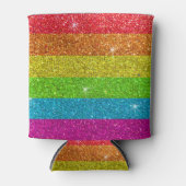 Gay Pride Glitter Rainbow Stripes LGBTQ Equality Blikjeskoeler (Voorkant)