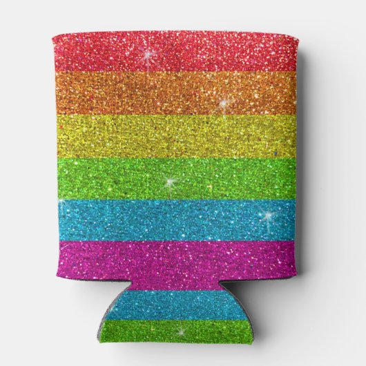 Gay Pride Glitter Rainbow Stripes LGBTQ Equality Blikjeskoeler (Achterkant)