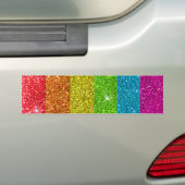 Gay Pride Glitter Rainbow Stripes LGBTQ Equality Bumpersticker (Op auto)