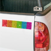 Gay Pride Glitter Rainbow Stripes LGBTQ Equality Bumpersticker (Op Truck)