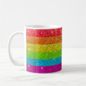 Gay Pride Glitter Rainbow Stripes LGBTQ Equality Koffiemok (Links)
