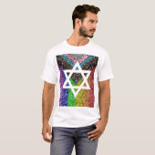 Gay Pride Glitter Transexual Jewish Star van David T-shirt (Voorkant volledig)