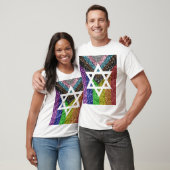 Gay Pride Glitter Transexual Jewish Star van David T-shirt (Unisex)