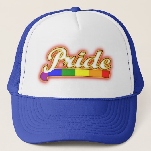 Gay Pride Glowing Pride Trucker Pet (Voorkant)
