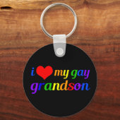 Gay Pride Grandma I Love My Grandson Sleutelhanger (Achterkant)