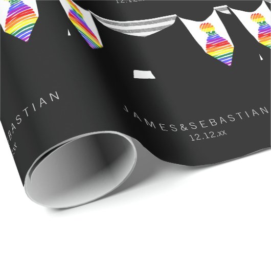 Gay Pride Grooms in Stropdas bruiloft Cadeaupapier (Rol Hoek)