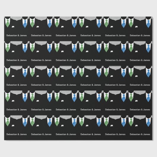 Gay Pride Grooms in Stropdas bruiloft Cadeaupapier (Vlak)