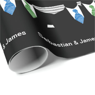 Gay Pride Grooms in Stropdas bruiloft Cadeaupapier