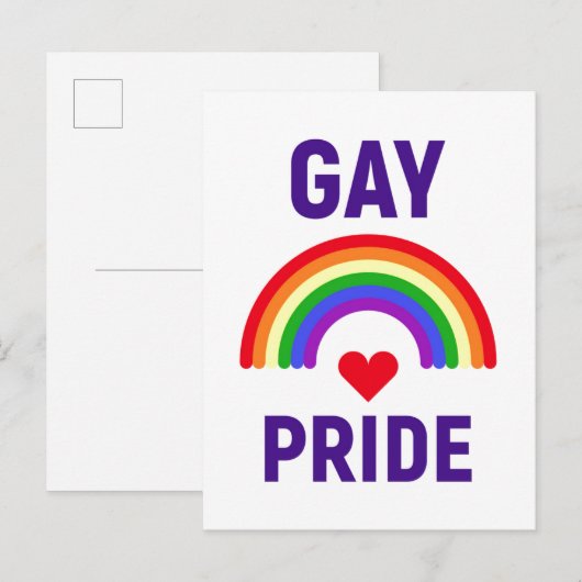 Gay Pride | Hart en regenboog Briefkaart (Voorkant / Achterkant)