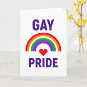 Gay Pride | Hart en regenboog Kaart (Gele Bloem)