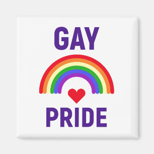Gay Pride   Hart en regenboog Magneet