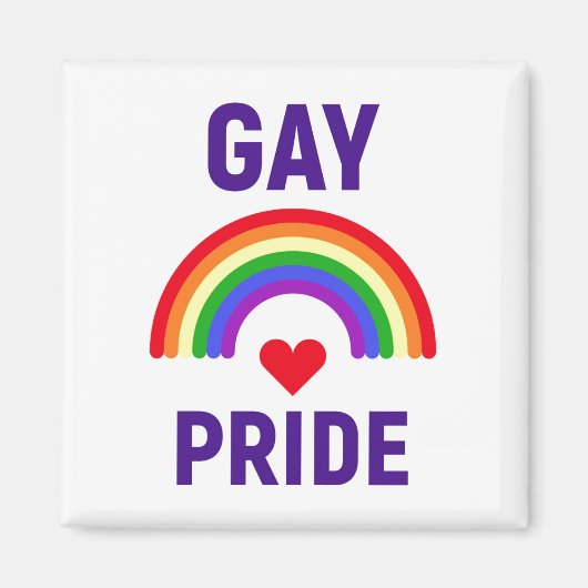 Gay Pride | Hart en regenboog Magneet (Voorkant)