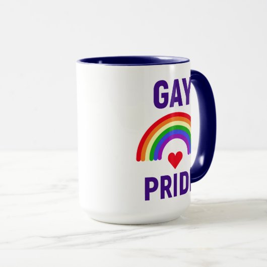 Gay Pride | Hart en regenboog Mok (Voorkant rechts)