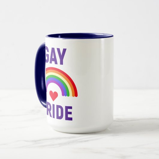 Gay Pride | Hart en regenboog Mok (Voorkant links)