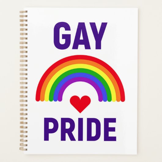 Gay Pride | Hart en regenboog Planner (Voorkant)