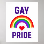 Gay Pride | Hart en regenboog Poster (Voorkant)