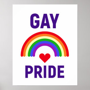 Gay Pride   Hart en regenboog Poster