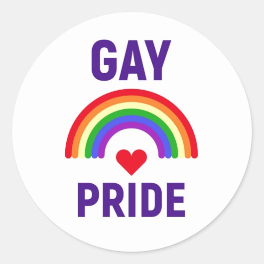 Gay Pride | Hart en regenboog Ronde Sticker (Voorkant)
