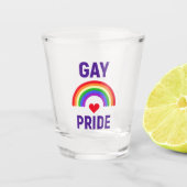 Gay Pride | Hart en regenboog Shot Glas (Voorkant)