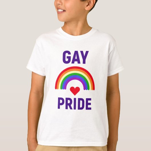 Gay Pride | Hart en regenboog T-shirt (Voorkant)