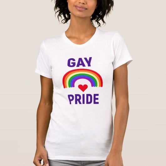 Gay Pride | Hart en regenboog T-shirt (Voorkant)