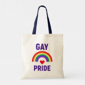 Gay Pride | Hart en regenboog Tote Bag (Achterkant)