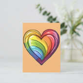 Gay pride hart ontwerp briefkaart (Staand voorkant)