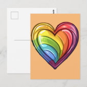 Gay pride hart ontwerp briefkaart (Voorkant / Achterkant)