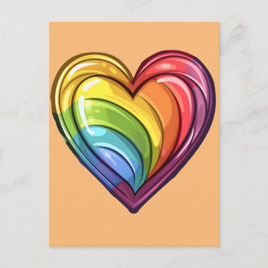 Gay pride hart ontwerp briefkaart (Voorkant)