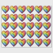 Gay pride hart ontwerp cadeaupapier (Vlak)