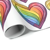 Gay pride hart ontwerp cadeaupapier (Rol Hoek)