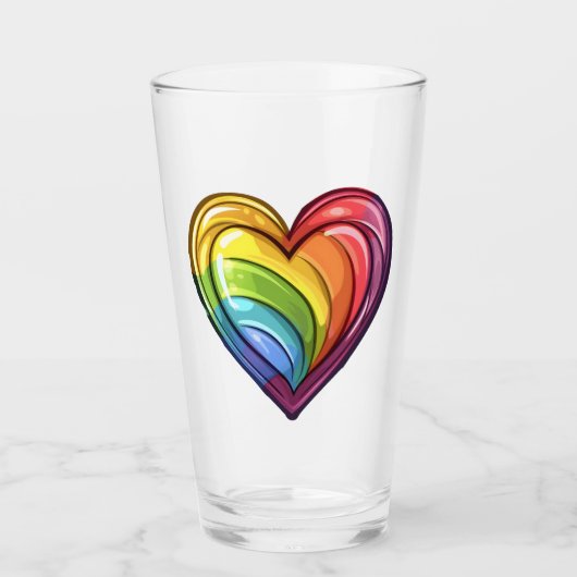 Gay pride hart ontwerp glas (Voorkant)