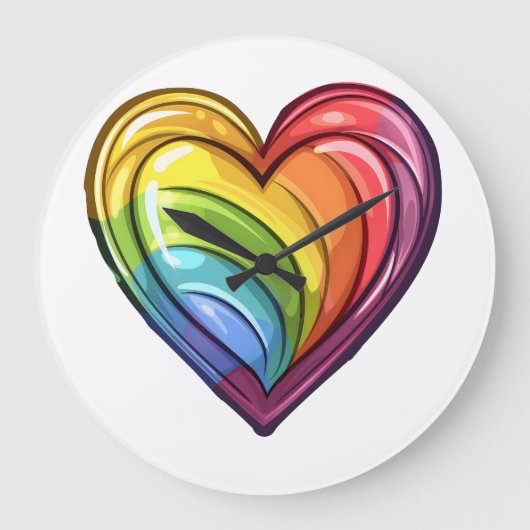 Gay pride hart ontwerp grote klok (Voorkant)