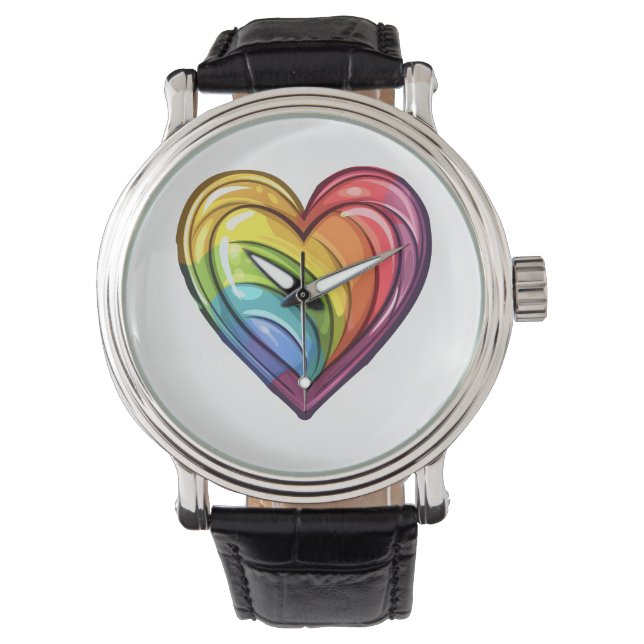 Gay pride hart ontwerp horloge (Voorkant)
