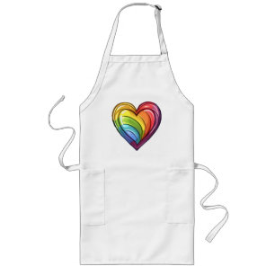 Gay pride hart ontwerp lang schort