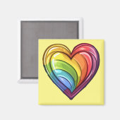 Gay pride hart ontwerp magneet (Voorkant / Achterkant)