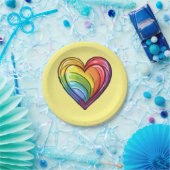 Gay pride hart ontwerp papieren bordje (Feest)