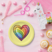 Gay pride hart ontwerp papieren bordje (Feest)