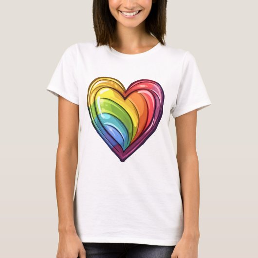 Gay pride hart ontwerp t-shirt (Voorkant)