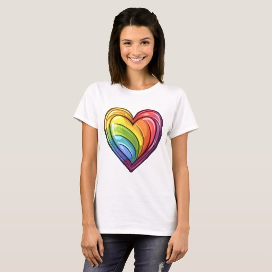 Gay pride hart ontwerp t-shirt (Voorkant volledig)