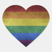 Gay Pride Hart Sticker (Voorkant)