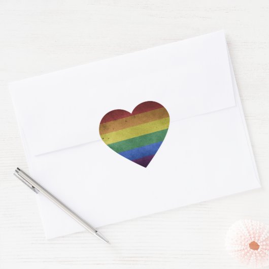 Gay Pride Hart Sticker (Envelop)