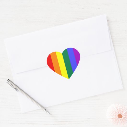 Gay Pride Hart Sticker (Envelop)