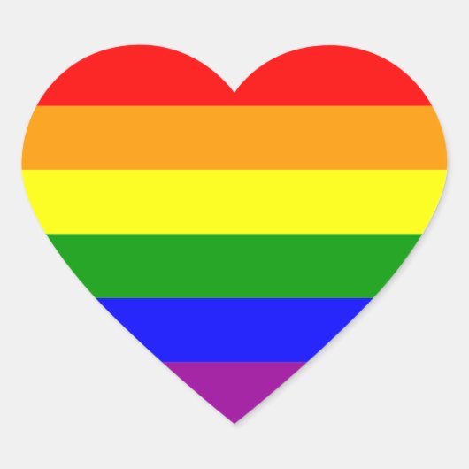 Gay Pride Hart Sticker (Voorkant)