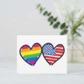 GAY-PRIDE-HEART-AND-FLAG BRIEFKAART (Staand voorkant)