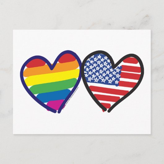 GAY-PRIDE-HEART-AND-FLAG BRIEFKAART (Voorkant)