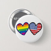 GAY-PRIDE-HEART-AND-FLAG RONDE BUTTON 5,7 CM (Voorkant /achterkant)